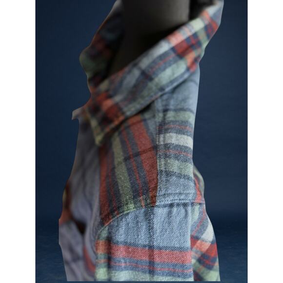 Volcom Men’s Modern Fit Flannel Button-Up Shirt – Blue/Red Plaid – Size M Skater - Picture 7 of 12